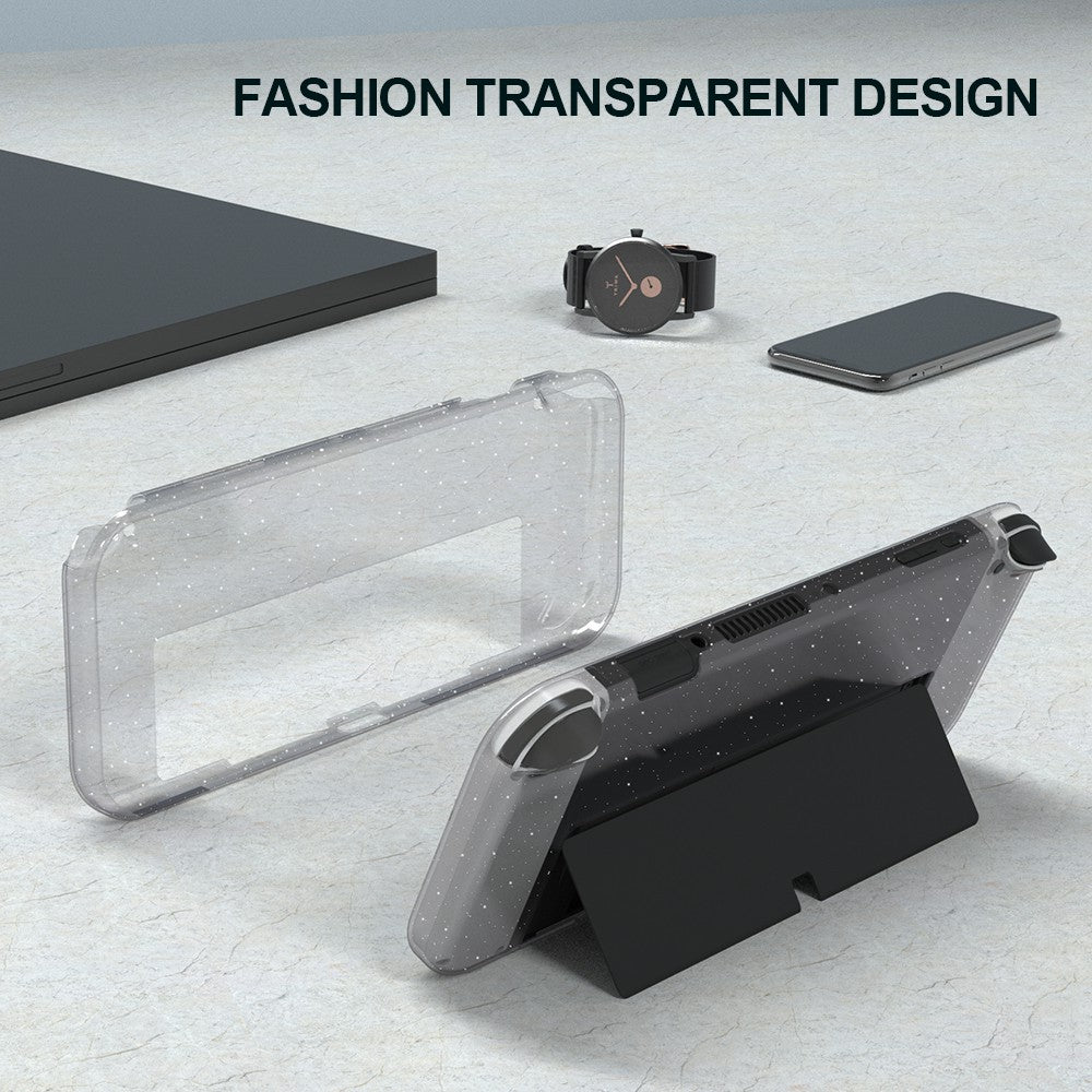 JYS JYS-NS220 Glitter Transparent Anti-skid TPU Protective Case Drop-proof Cover for Nintendo Switch OLED JYS JYS-NS220 Glitter Transparent Anti-skid TPU Protective Case Drop-proof Cover for Nintendo Switch OLED